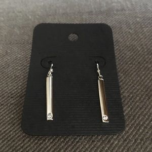 NEW Classy Sliver Hang Earrings With Small Stud